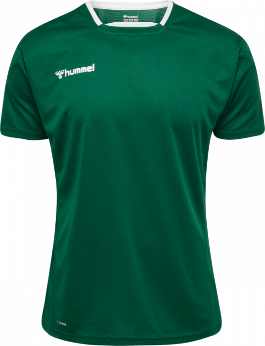 Hummel - Authentic Poly Jersey S/s - Evergreen & blanc